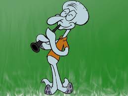 Picture of Squidward playing the clarinet
