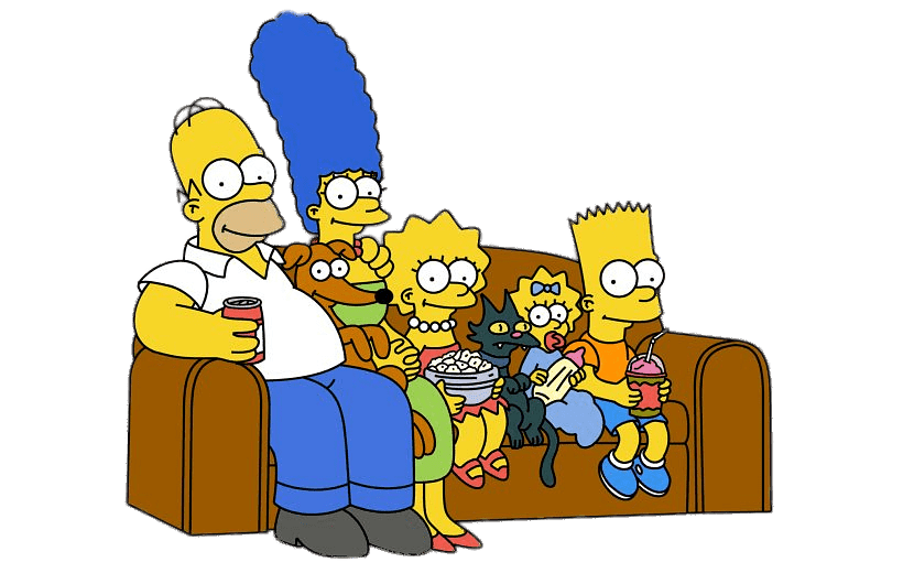 Simpsons on couch