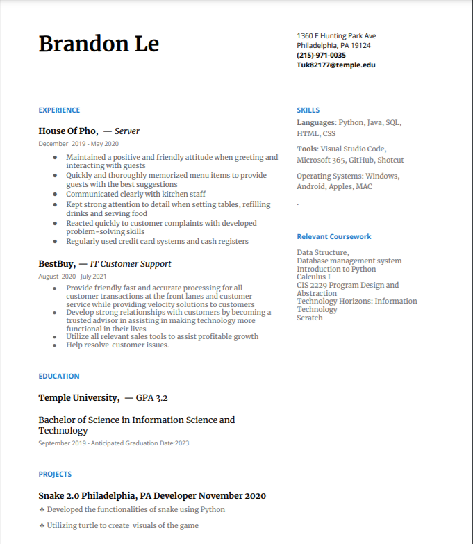 resume